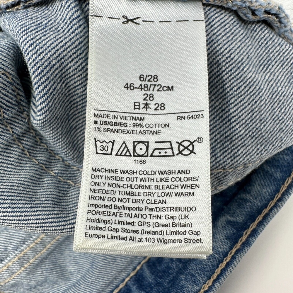 Gap Woman's 6 / 28 Denim Skirt Raw Hem‎ High Waist Distressed Stretch Button Fly - Picture 4 of 5
